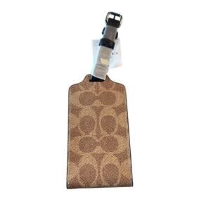 Coach Luggage Tag In Signature Canvas  Khaki